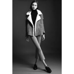 ZARA Knit Sherpa Collar Cardigan